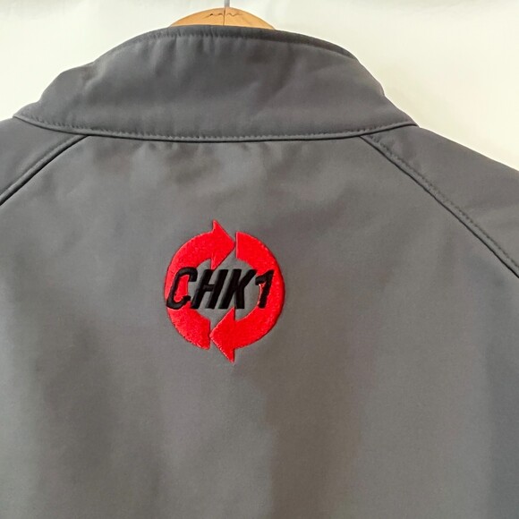 Landway Grey Soft Shell Coat Full Zip CHK1 Genentech Outdoors Outerwear - Picture 3 of 7